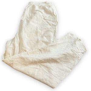 DEANE WHITE Linen Pants Women's‎ 2X 55% Linen 45% Rayon Hong Kong Vintage READ